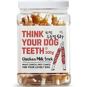 THINK YOUR DOG TEETH 우유껌 스틱 건조간식 50p 500g