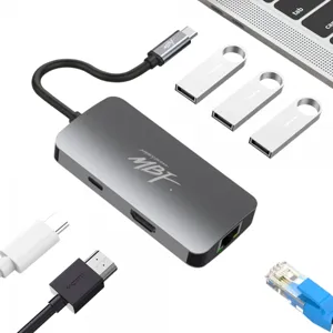 엠비에프 USB C타입 기가랜 HDMI 미러링 멀티 허브 PD MBF-UC6IN1