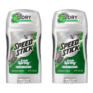 Speed Stick Irish Spring 스피드 스틱 아이리쉬 스프링 퓨어 프레시 데오드란트 2.7oz(76g) 2팩, 2개