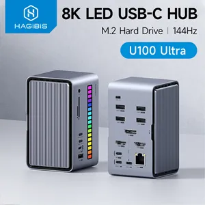 하기비스 Hagibis U100 Ultra 8K 트리플 모니터 USB-C 도킹스테이션