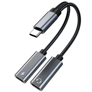 바라보고 USB C to C 타입 이어폰 PD 60W 고속 충전 듀얼 젠더 TA2H