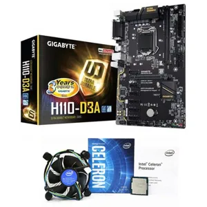 채굴보드 GIGABYTE GA-H110-D3A 6WAY BTC G3900-4560 CPU 쿨러포함 기가바이트 채굴기 이더리움