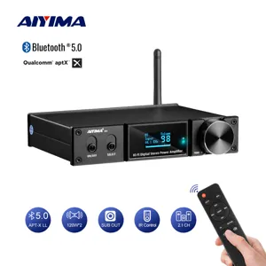 AIYIMA D05 블루투스 5.0 파워앰프 120Wx2 사운드 앰프 서브우퍼 앰프 USB DAC OLED APTX 2.1 홈시어터