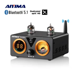 AIYIMA T9 PRO HiFi 블루투스 튜브 앰프 스테레오 파워 앰프 USB DAC 동축 OPT 가정용 오디오 앰프 VU 미터 앰프 100Wx2, 02 T9 PRO 32V EU