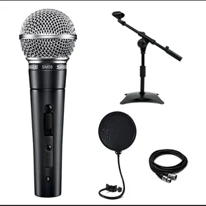 SHURE SM58 SK 슈어 유선 마이크 보컬 녹음 방송용 다이나믹 유선마이크 [180 회전가능한 마이크 홀더]