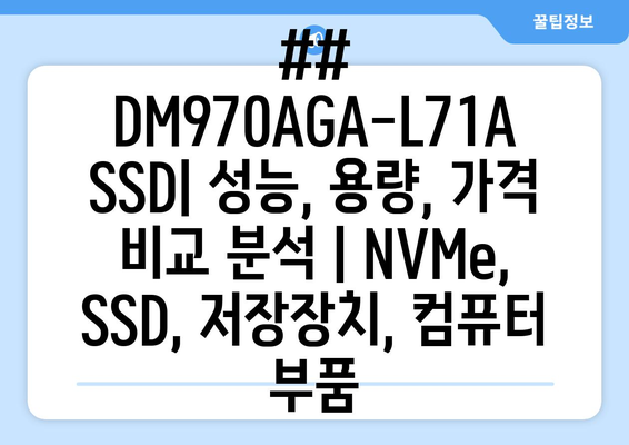 ## DM970AGA-L71A SSD| 성능, 용량, 가격 비교 분석 | NVMe, SSD, 저장장치, 컴퓨터 부품