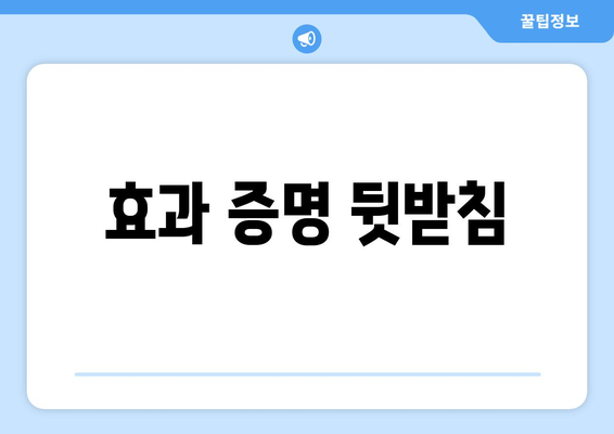 효과 증명 뒷받침