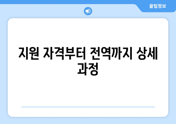 지원 자격부터 전역까지 상세 과정