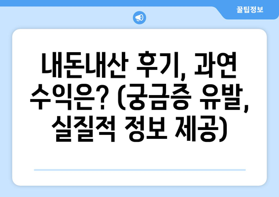 내돈내산 후기, 과연 수익은? (궁금증 유발, 실질적 정보 제공)