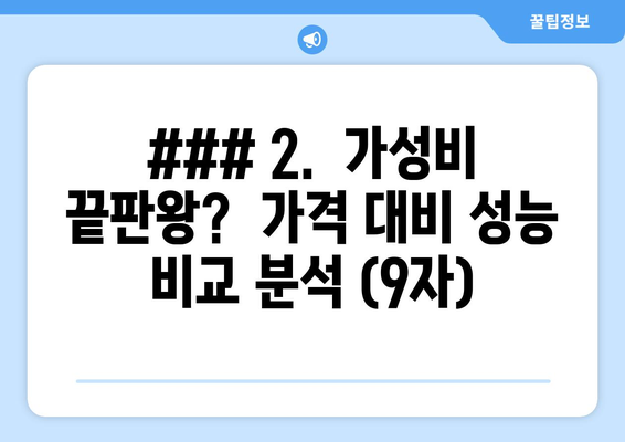 ### 2.  가성비 끝판왕?  가격 대비 성능 비교 분석 (9자)