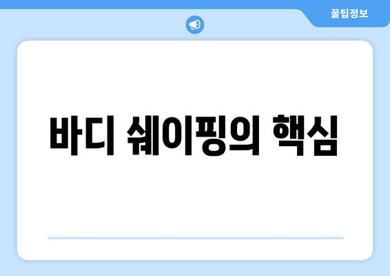 바디 쉐이핑의 핵심