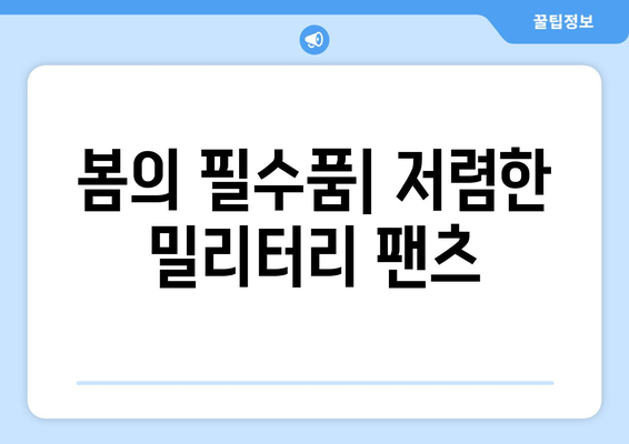 봄의 필수품| 저렴한 밀리터리 팬츠