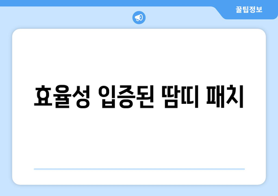 효율성 입증된 땀띠 패치