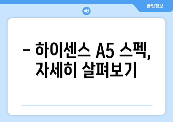 하이센스 A5 완벽 가이드 | 스펙, 장단점, 사용 후기, 가격 비교