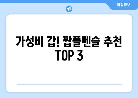 짭플펜슬 가격 비교 분석| 똑똑한 선택을 위한 가이드 | 짭플펜슬, 가격 비교, 추천, 가성비, 펜슬