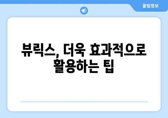 뷰릭스 활용, 이제는 프로처럼! | 뷰릭스, 뷰릭스 사용법, 뷰릭스 활용 가이드, 뷰릭스 기능, 뷰릭스 활용 사례