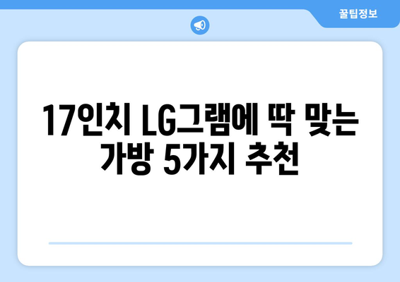 LG그램 17인치에 딱 맞는 가방 찾기| 추천 가방 5가지 | 노트북 가방, 백팩, 토트백, 17인치 노트북